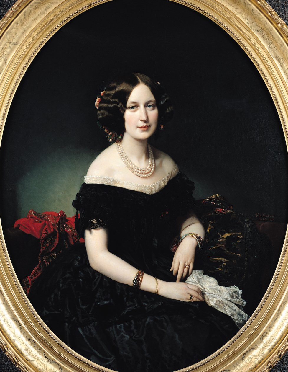 ヴァイスヴァイラー男爵夫人の肖像、1853 作： フェデリコ・デ・マドラソ・イ・クンツ