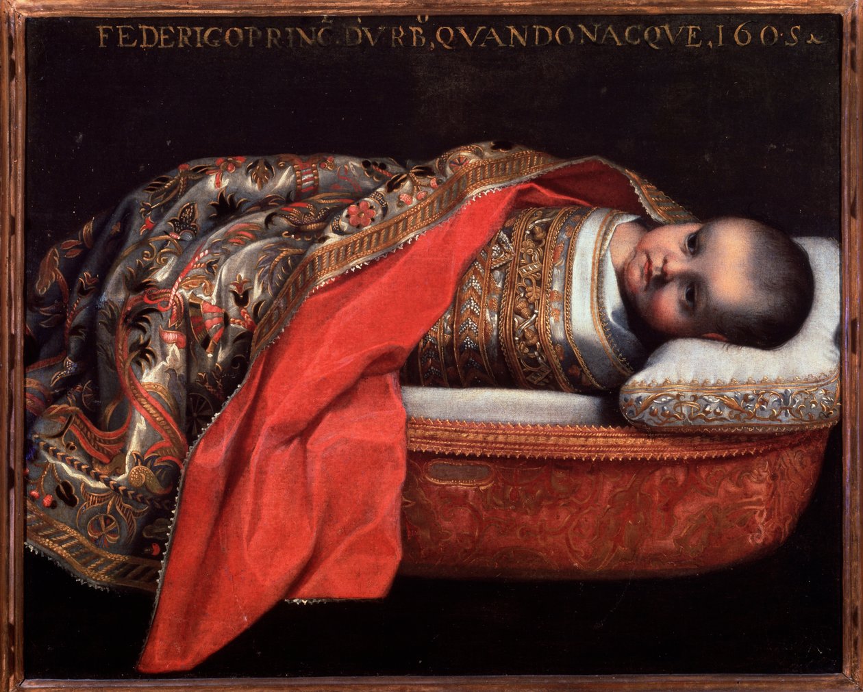 ウルビーノ公爵フェデリコ・ウバルド・デッラ・ローヴェレの肖像（幼児） - 絵画 作： フェデリコ・フィオーリ・バロッツィまたはバロッチョ