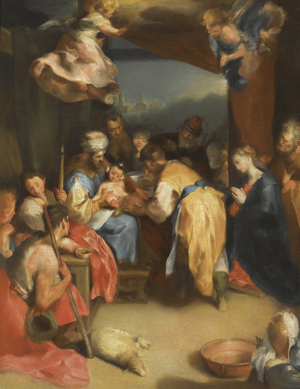 キリストの割礼 par Barocci, Federigo (1528-1612).油彩・キャンバス、サイズ：81,8x63,7、個人蔵 作： フェデリコ・フィオーリ・バロッツィまたはバロッチョ