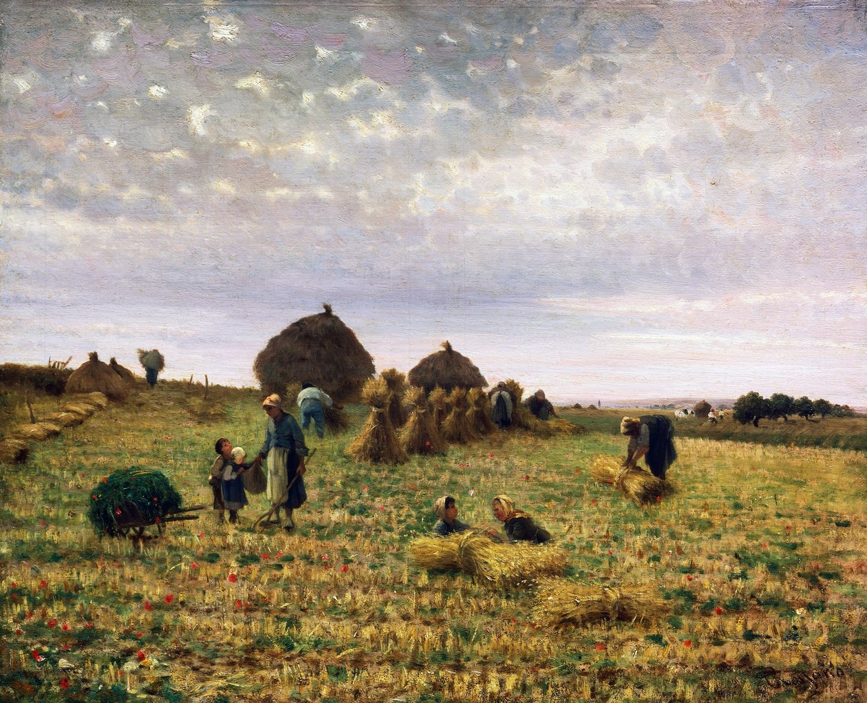 フェデリコ・ロサーノ（1835-1912）による絵画「収穫」、油彩、キャンバス、65x80 cm 作： フェデリコ・ロッサノ