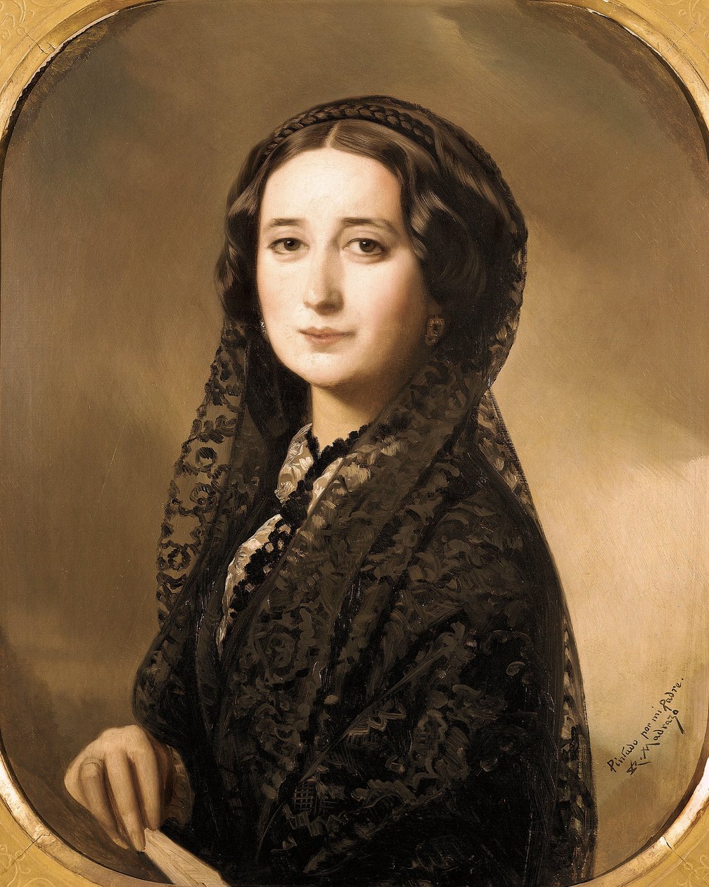 "スペインの詩人カロリナ・コロナド（1823-1911）の肖像"(絵画) 作： フェデリコ・デ・マドラソ・イ・クンツ
