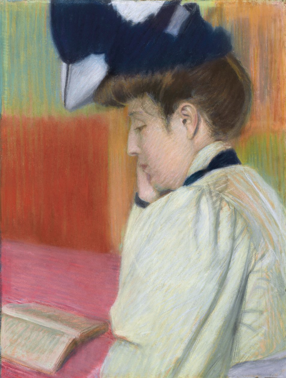女性の読書;女性の読書、c。 1890 作： フェデリゴ・ザンドメネギ