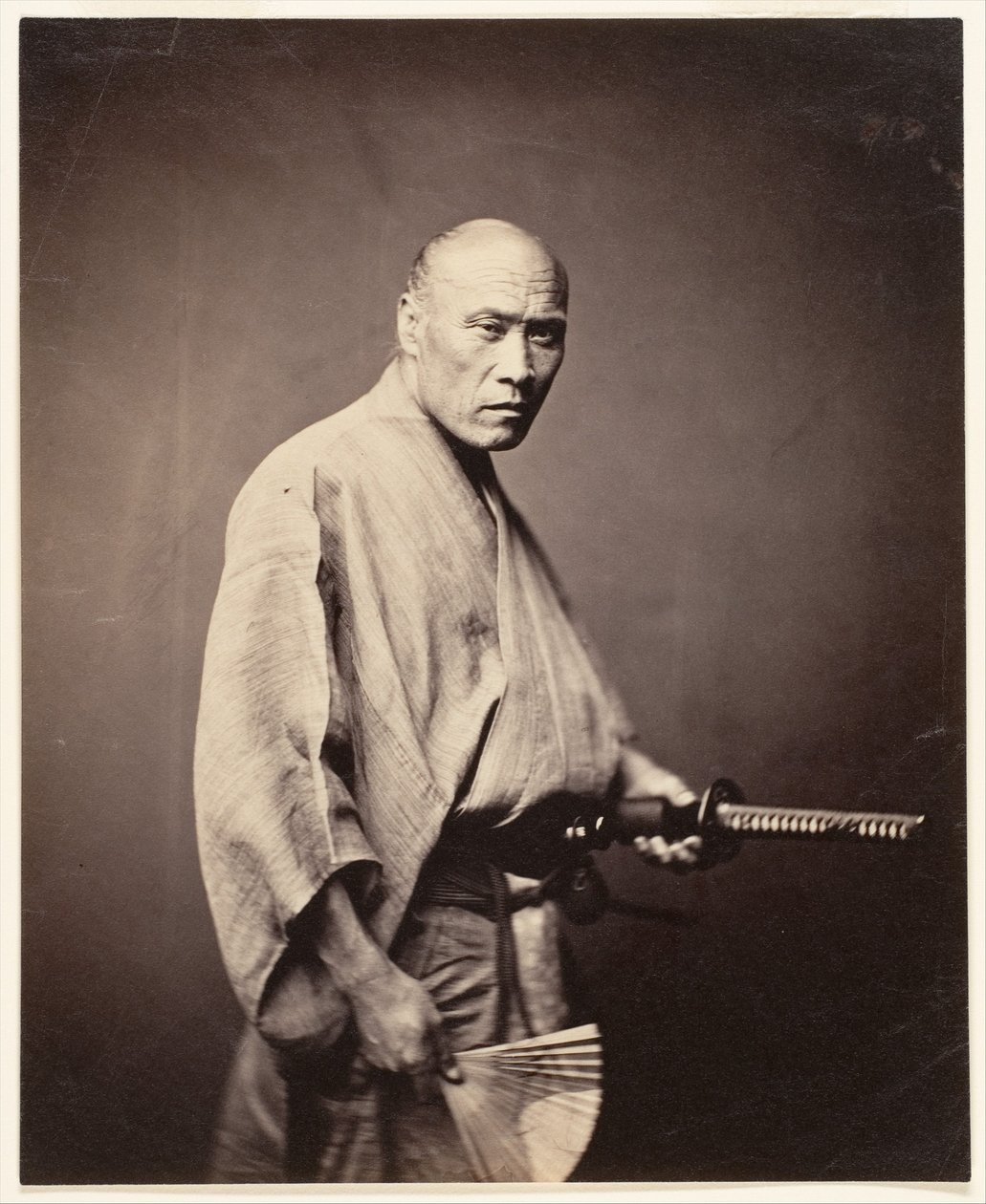 侍、横浜（1864-65）（アルブメンシルバープリント） 作： フェリーチェ (1825 c.1908) ベアト