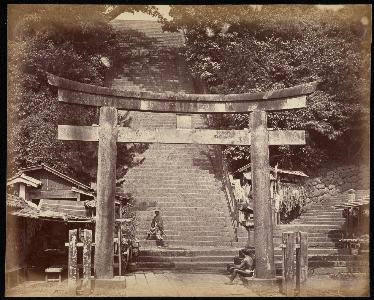 江戸、アタウゴ山神社の入り口 作： フェリーチェ・ベアト