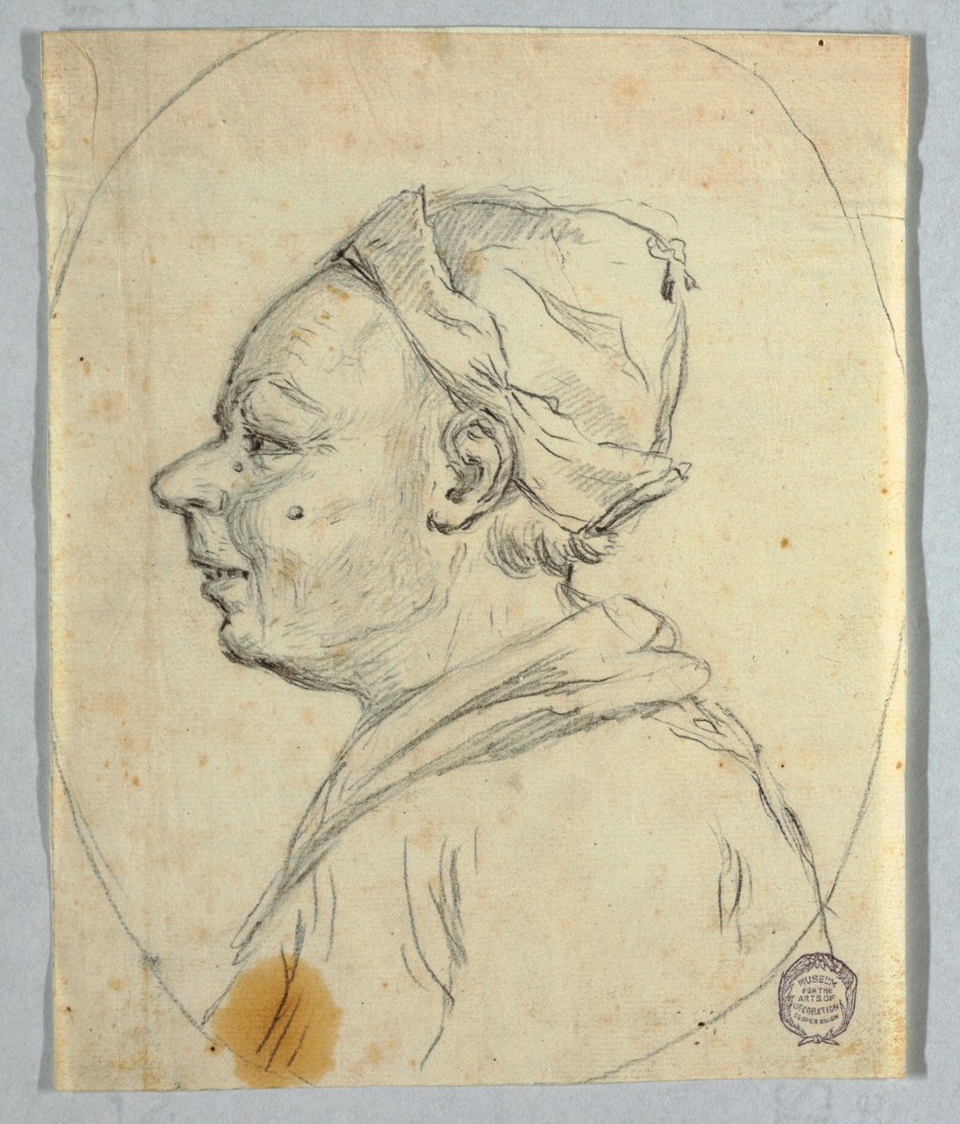 素描、男性の肖像、1820年頃 作： フェリーチェ・ジャンニ