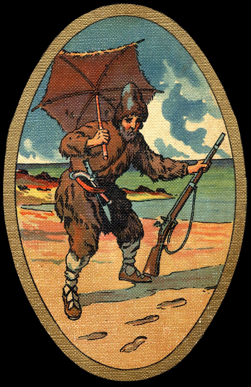 Robinson Crusoe: Felician MYRBACH MYRBACH RHEINFELD (1853-1940) For the Book of Daniel Defoe (De foe) ロビンソン・クルーソーの挿絵。日付はない。1934年頃 作： ミルバッハラインフェルドのフェリシアン男爵