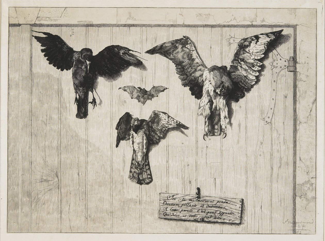 ドアパネルの上部、1852-1865 作： フェリックス・ブラクモンド