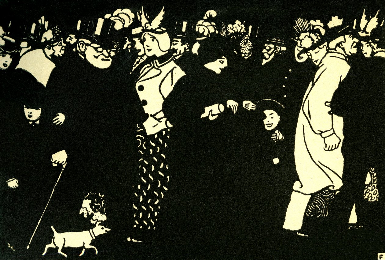 ストリート-木版画byFélixVallotton 作： フェリックス・エドゥアール・ヴァロットン
