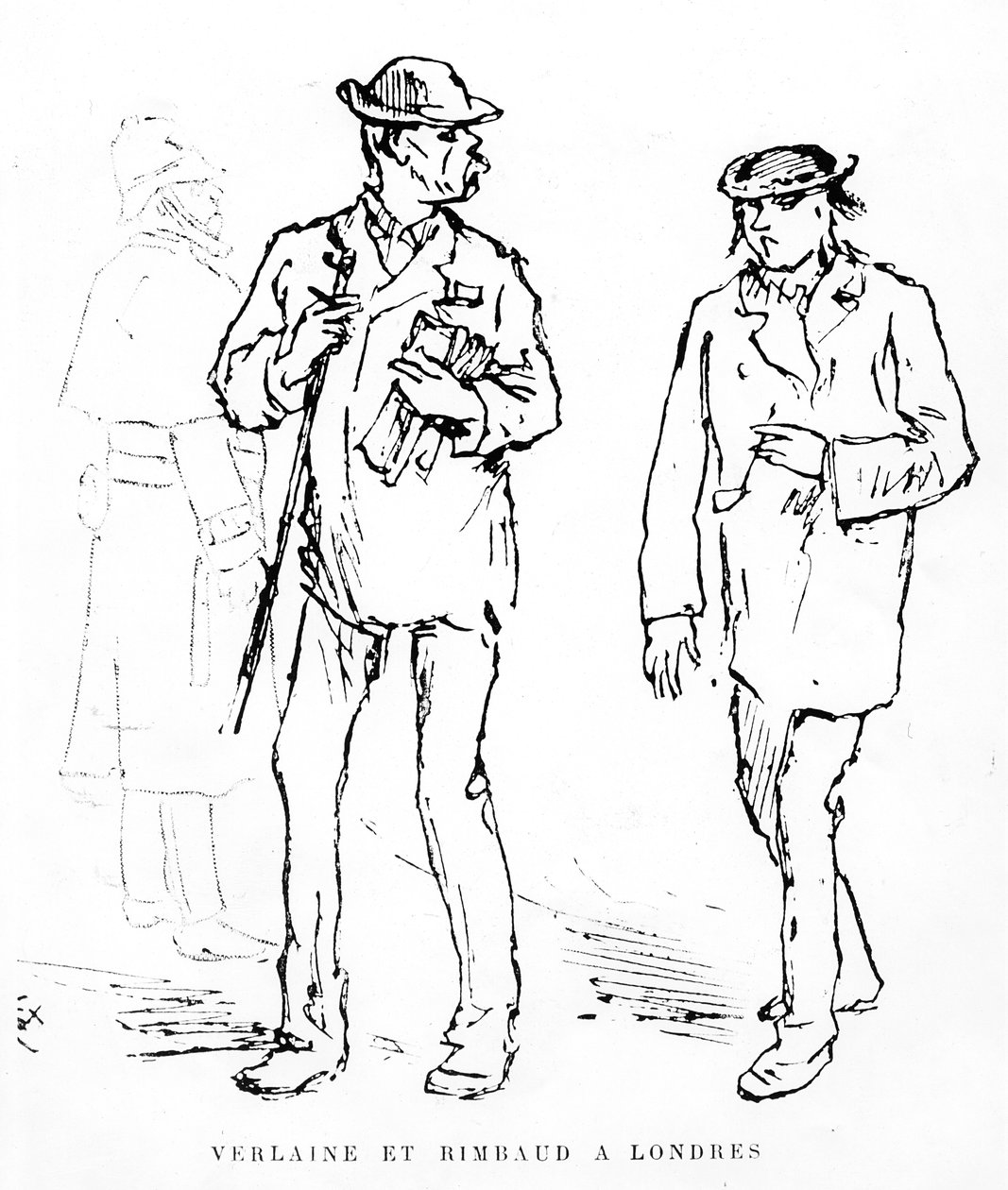 1872年、ロンドンのポールヴァーレインとアーサーランボー 作： フェリックス・レガミー