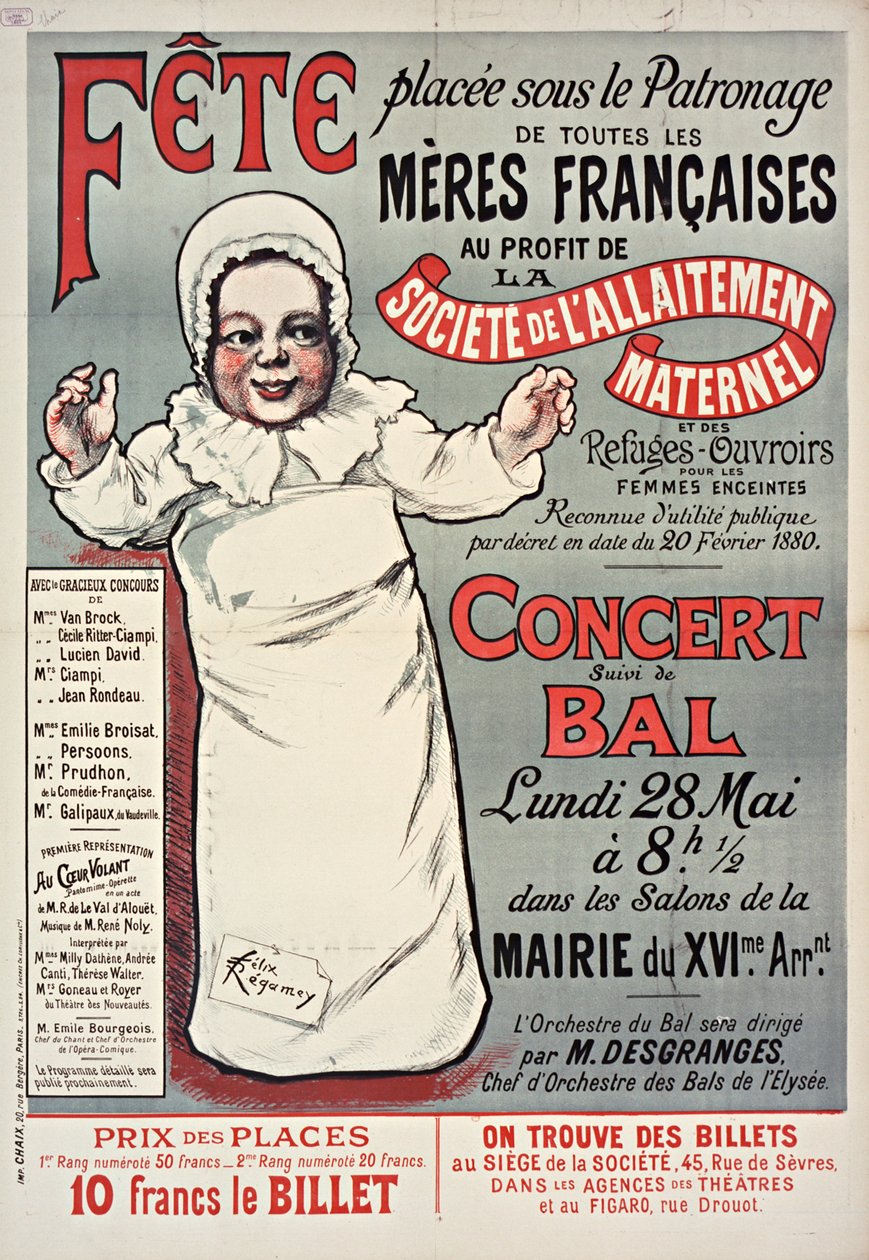 1906年のフランスの母の日のためのポスター、 作： フェリックス・レガミー
