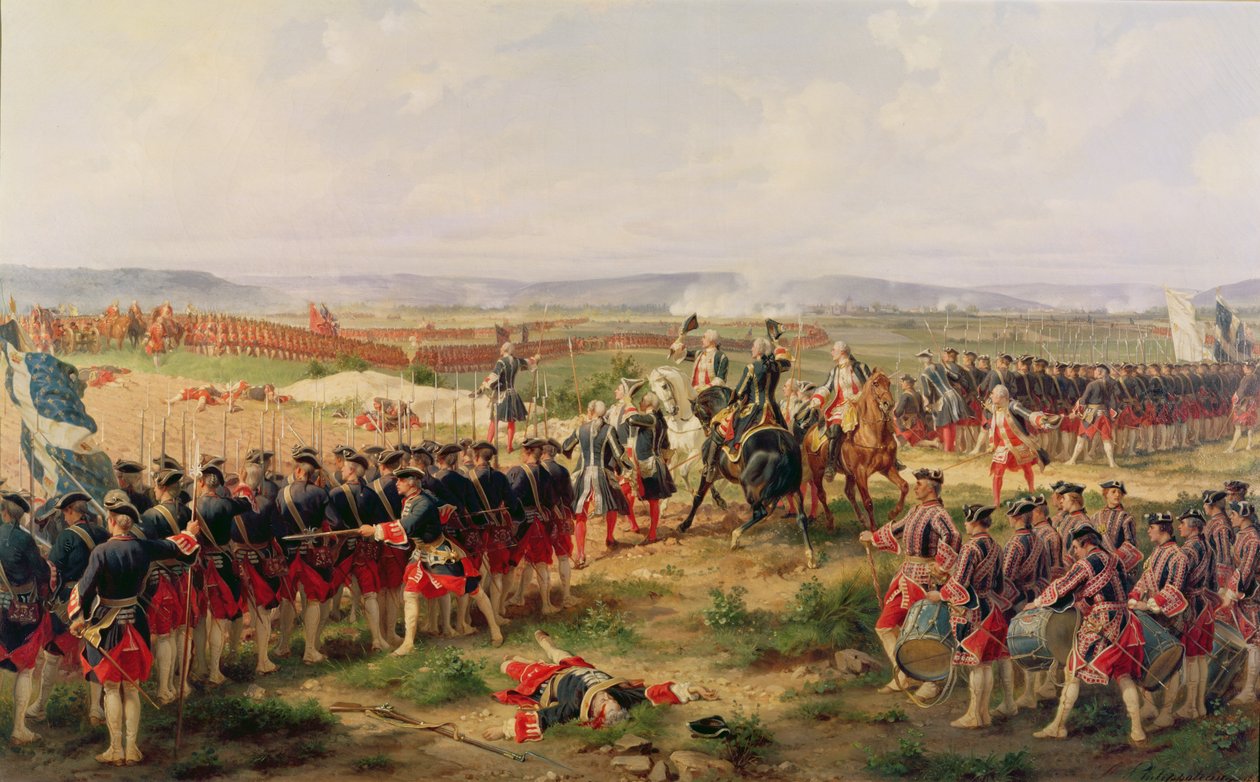 1745年5月11日のフォンテノワの戦い：フランスと同盟国が対立 作： フェリックス・フィリポトー
