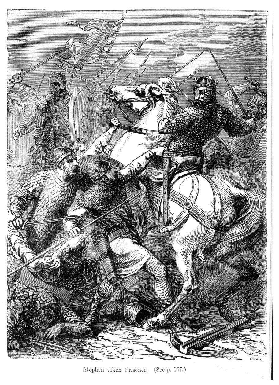 スティーブン（c.1097-1154）1141年にマチルダ軍（1102-1167）によって捕虜 作： フェリックス・フィリポトー