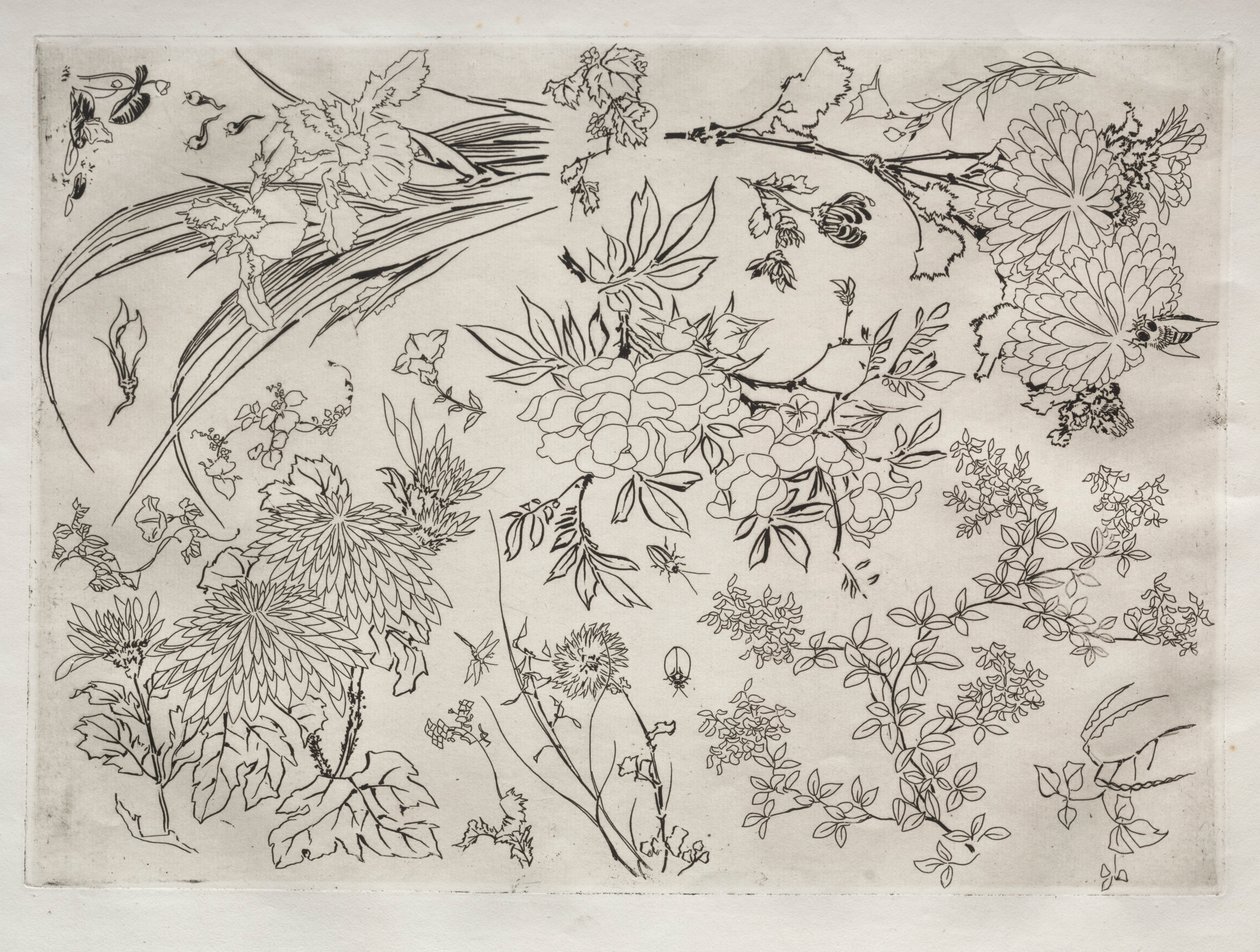 ディナーサービスルソーサービス：花なし。 23、1866。 作： フェリックス・ブラクモンド