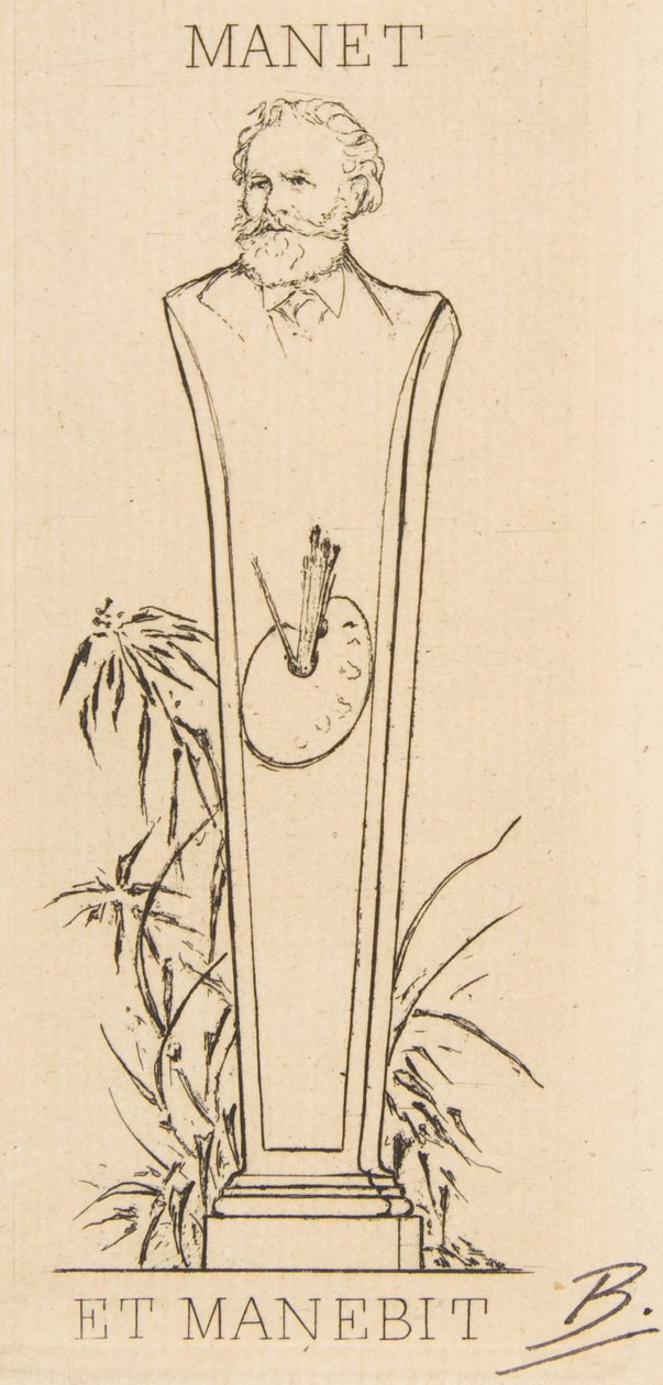 マネの書庫、1875年。 作： フェリックス・ブラクモンド