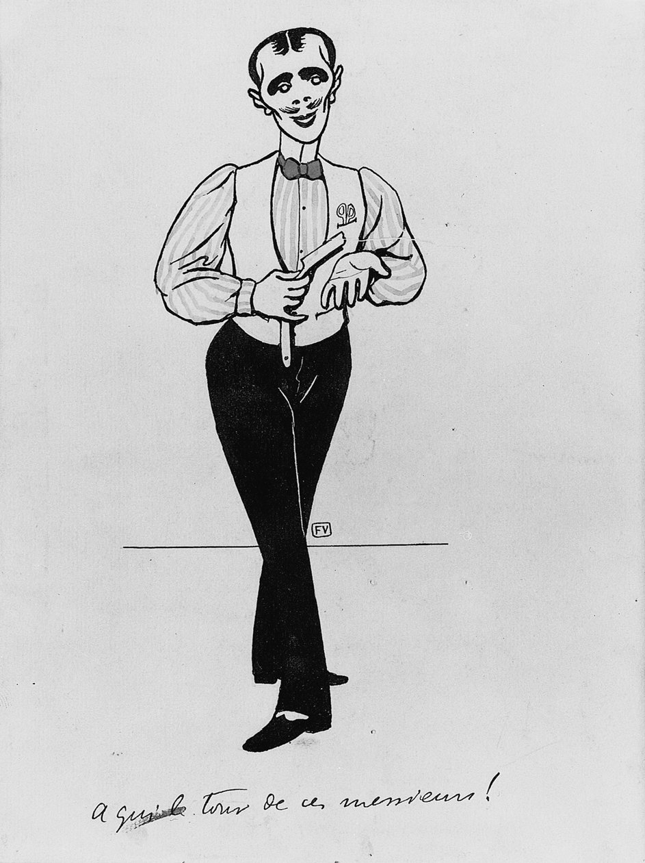 これらの紳士のためにそれは誰の番ですか！、1898 作： フェリックス・エドゥアール・ヴァロットン