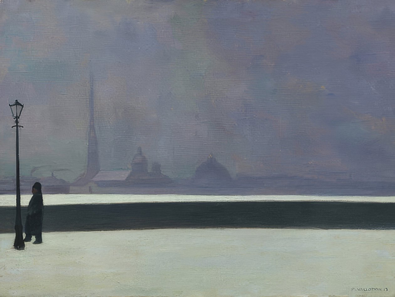 Die Newa、軽い霧（LaNéva、brumelégère）。 1913 作： フェリックス・エドゥアール・ヴァロットン