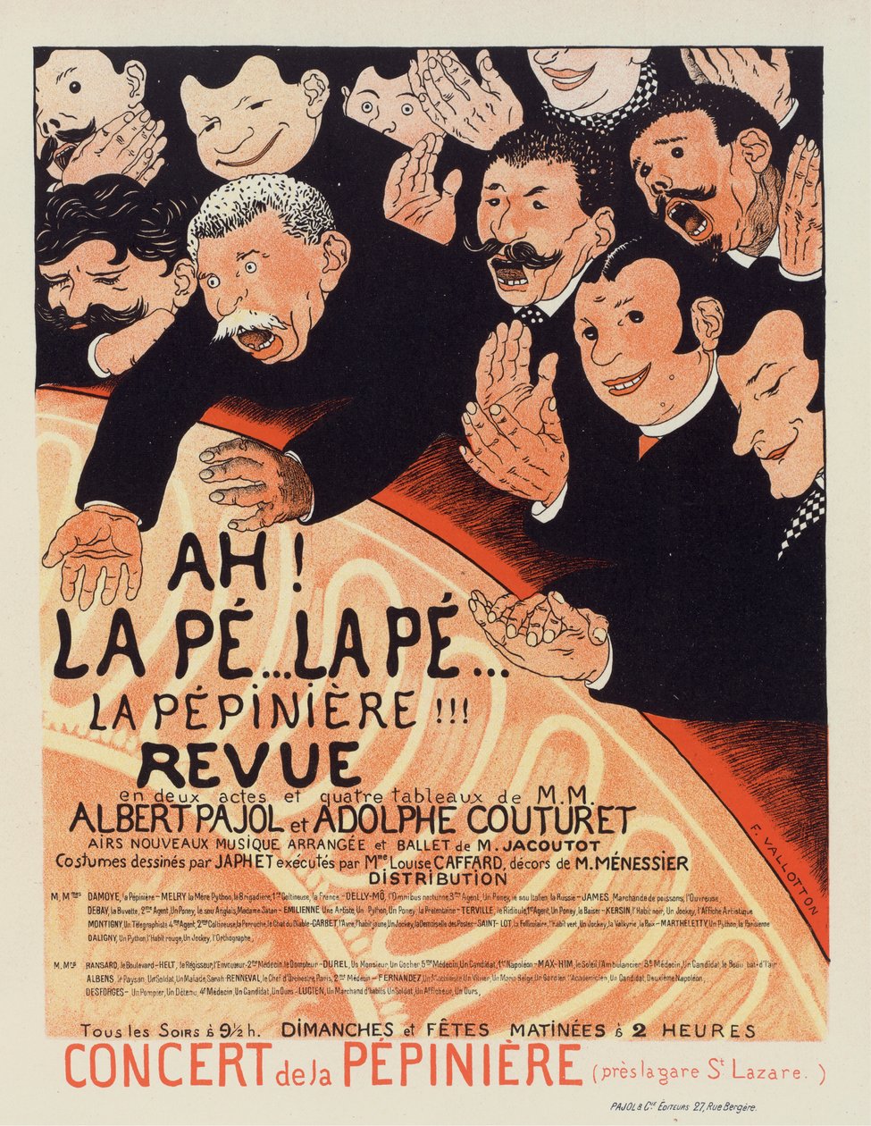 La Pepiniere Revue、1896～1899年頃。 作： フェリックス・エドゥアール・ヴァロットン