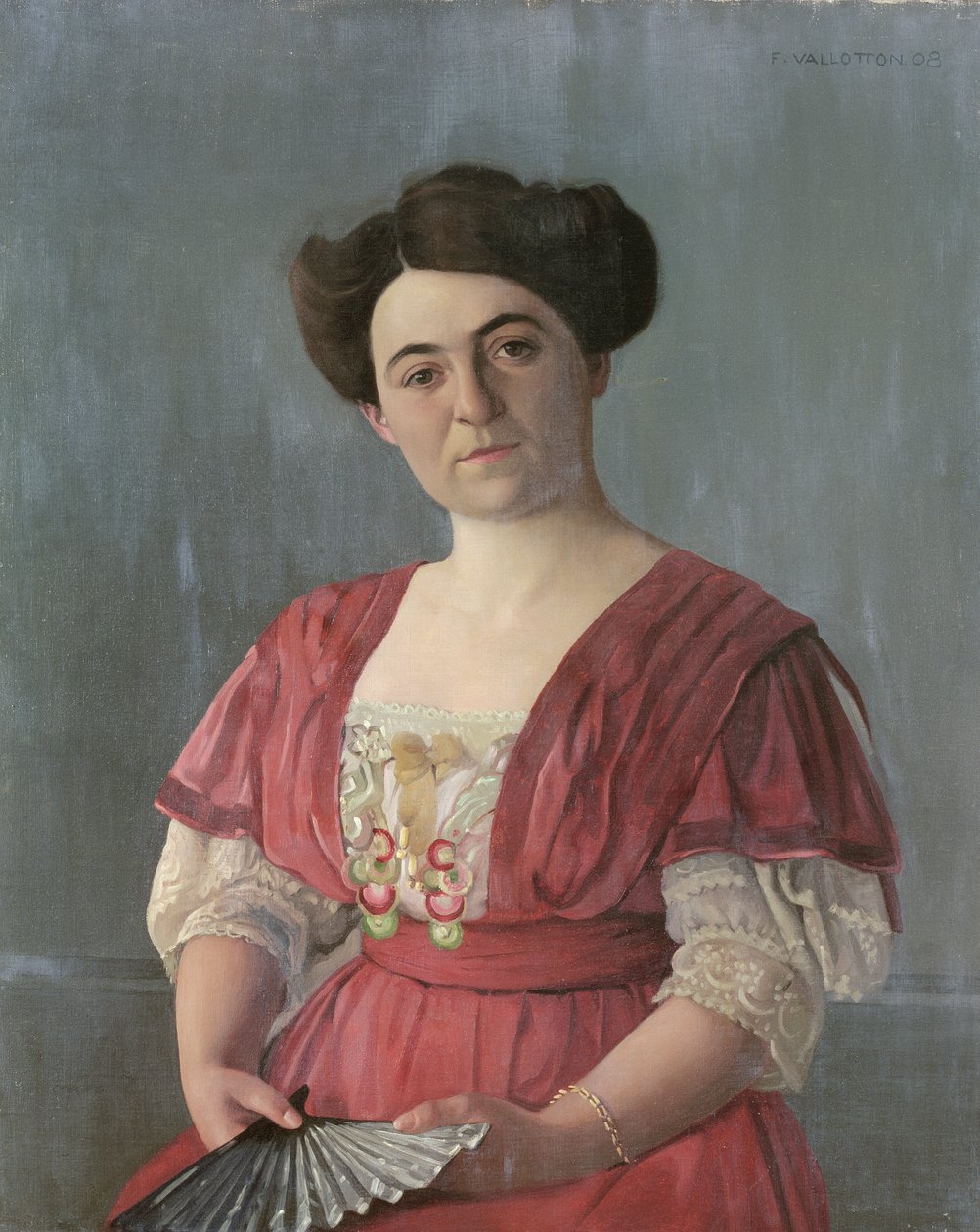 ハーセン夫人の肖像、1908 作： フェリックス・エドゥアール・ヴァロットン