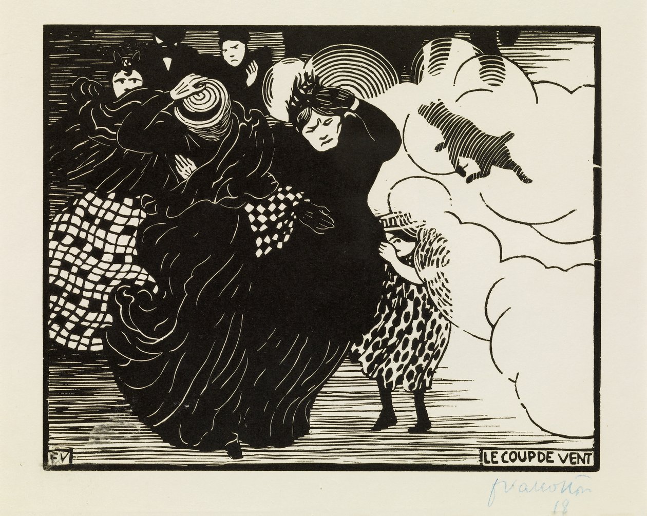 強風、1894 作： フェリックス・エドゥアール・ヴァロットン