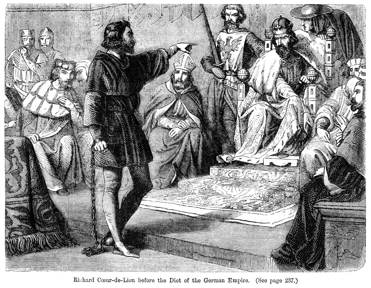 19世紀のドイツ帝国議会前のリチャード1世1157-1199。 作： フェリックス・アンリ・エマニュエル・フィリップポトー