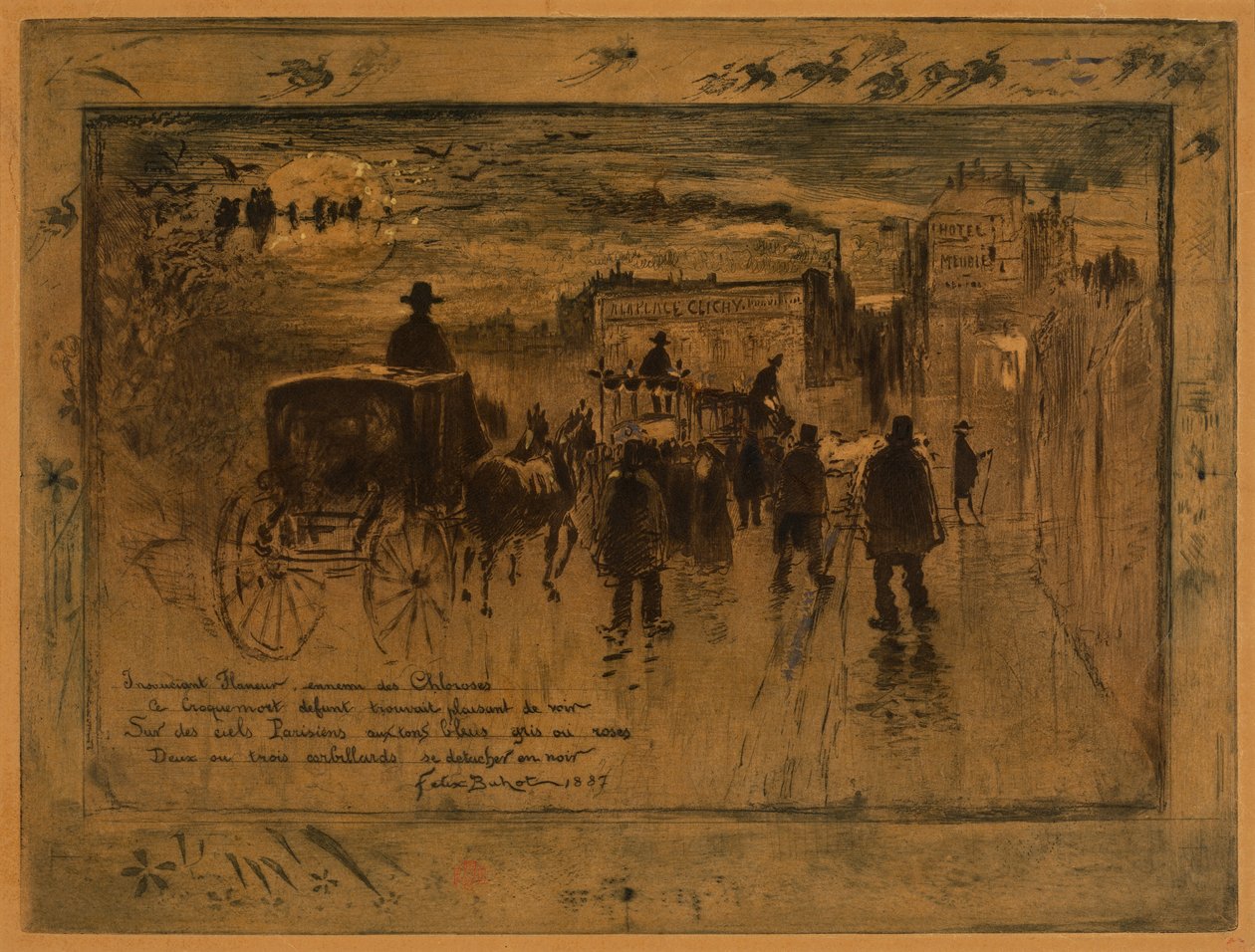 クリシー大通りの葬列 クリシー大通りの葬列、1887年。 作： フェリックス・ヒレール・ブホ