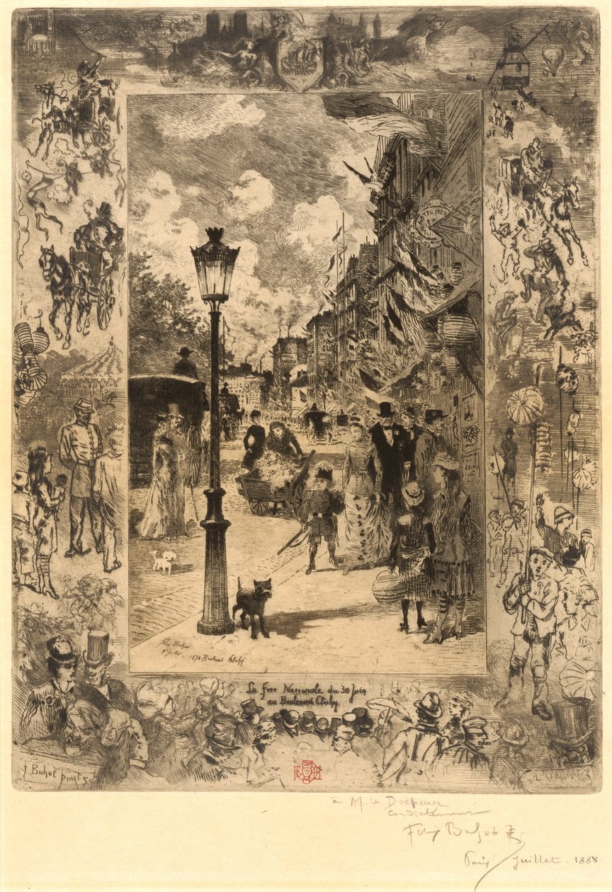 Boulevard Clichy の国民の日 (Boulevard de Clichy の祝日) 作： フェリックス・ヒレール・ブホ