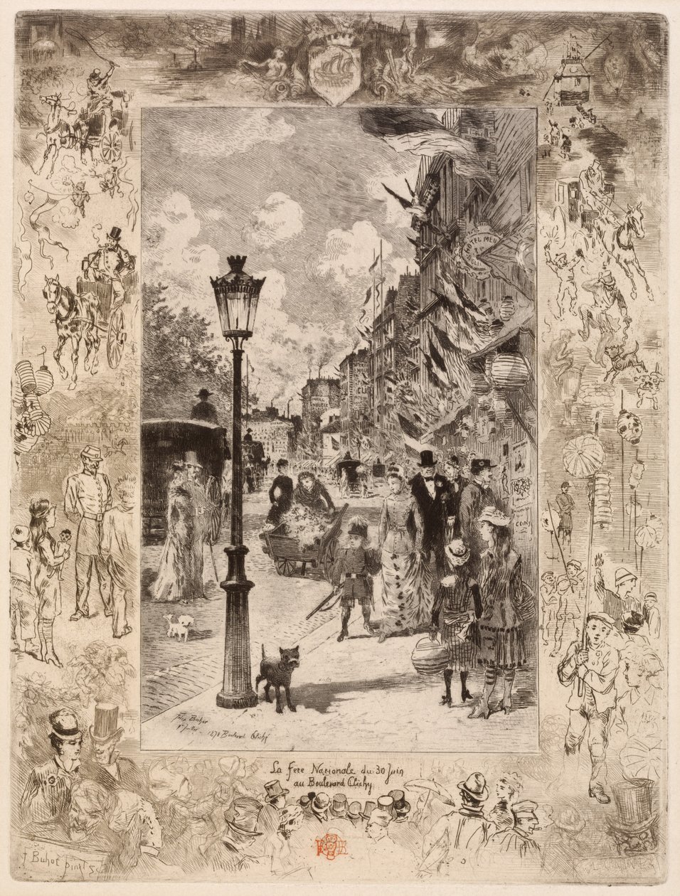 Boulevard Clichy の国民の日 (Boulevard de Clichy の祝日) 作： フェリックス・ヒレール・ブホ