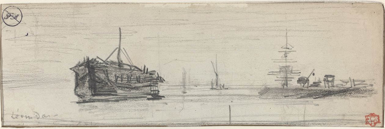 ロンドン港での船積み[直訳]、c。 1884年。 作： フェリックス・ヒレール・ブホ