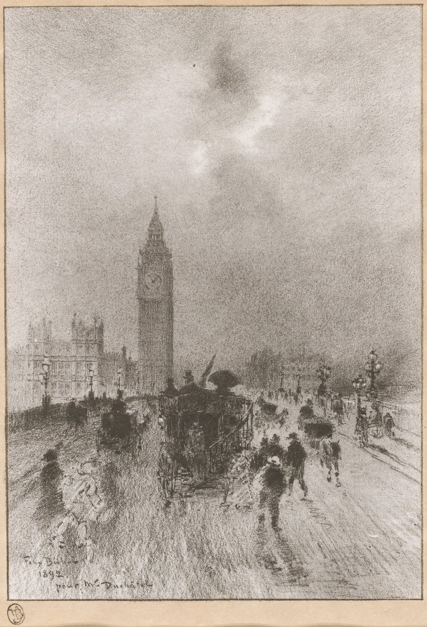 1892 年、ロンドンのビクトリア時計塔。 作： フェリックス・ヒレール・ブホ