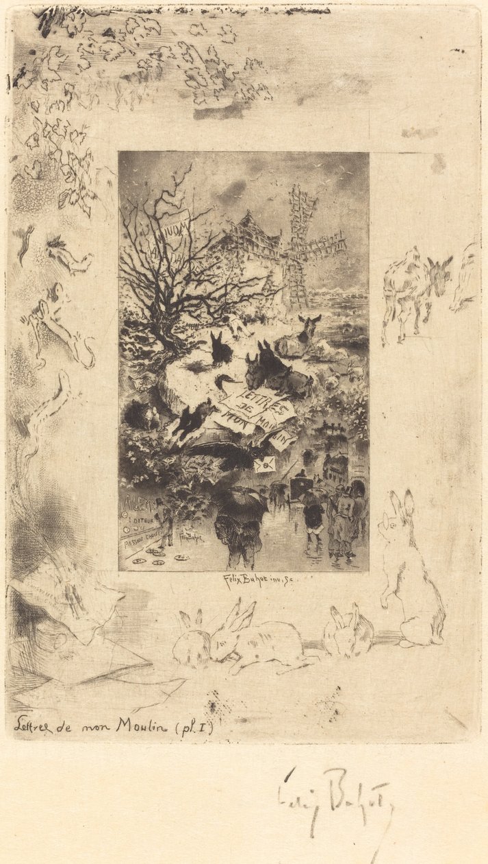 My Millからの手紙のタイトルページ、c。 1885年。 作： フェリックス・ヒレール・ブホ