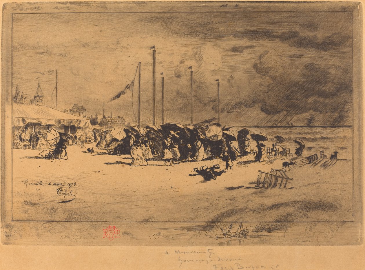 Un Grain à Trouville Squall at Trouville, 18741875. 作： フェリックス・ヒレール・ブホ