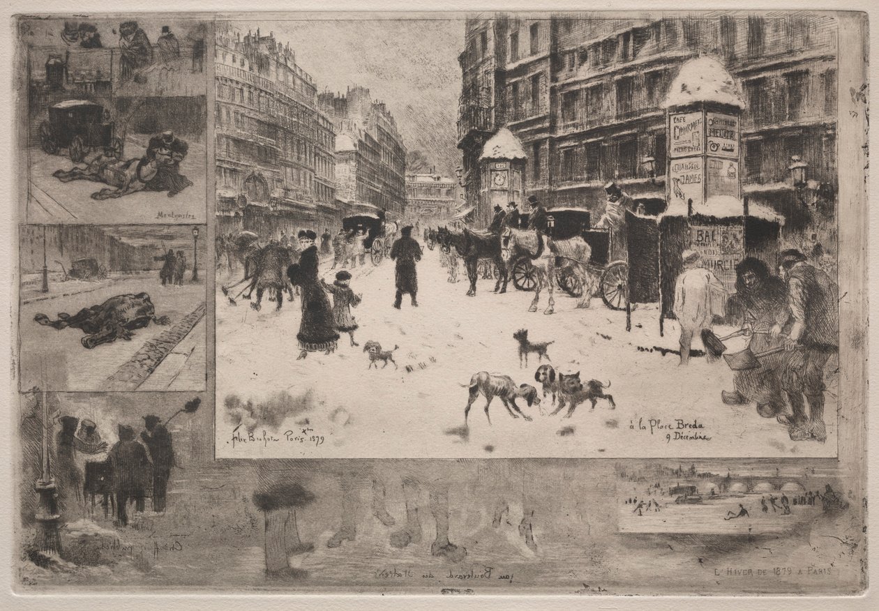 1879年のパリの冬。 作： フェリックス・ヒレール・ブホ