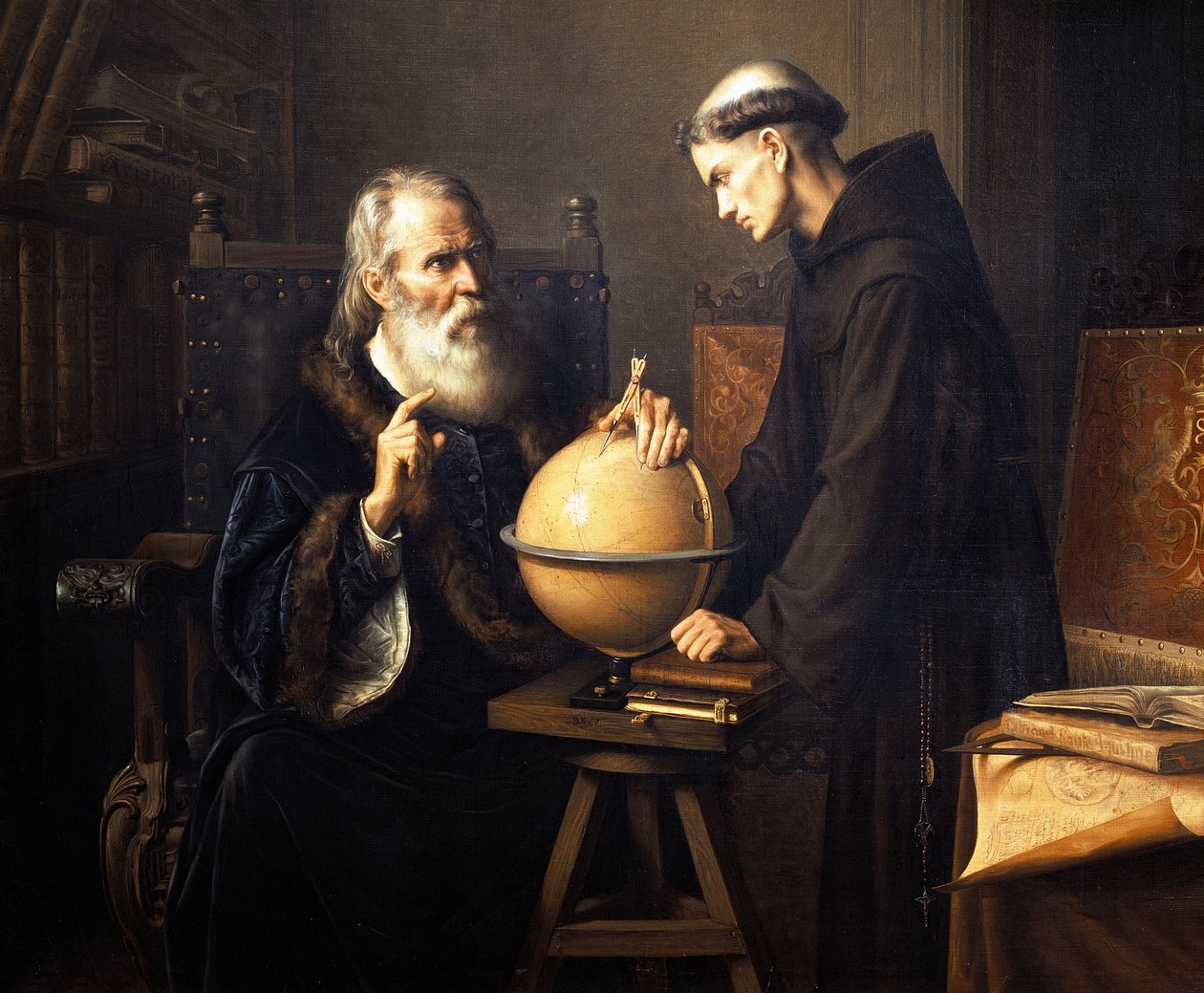 パドヴァ大学で自説を説明するガリレオ・ガリレイ（1564-1642）の肖像画