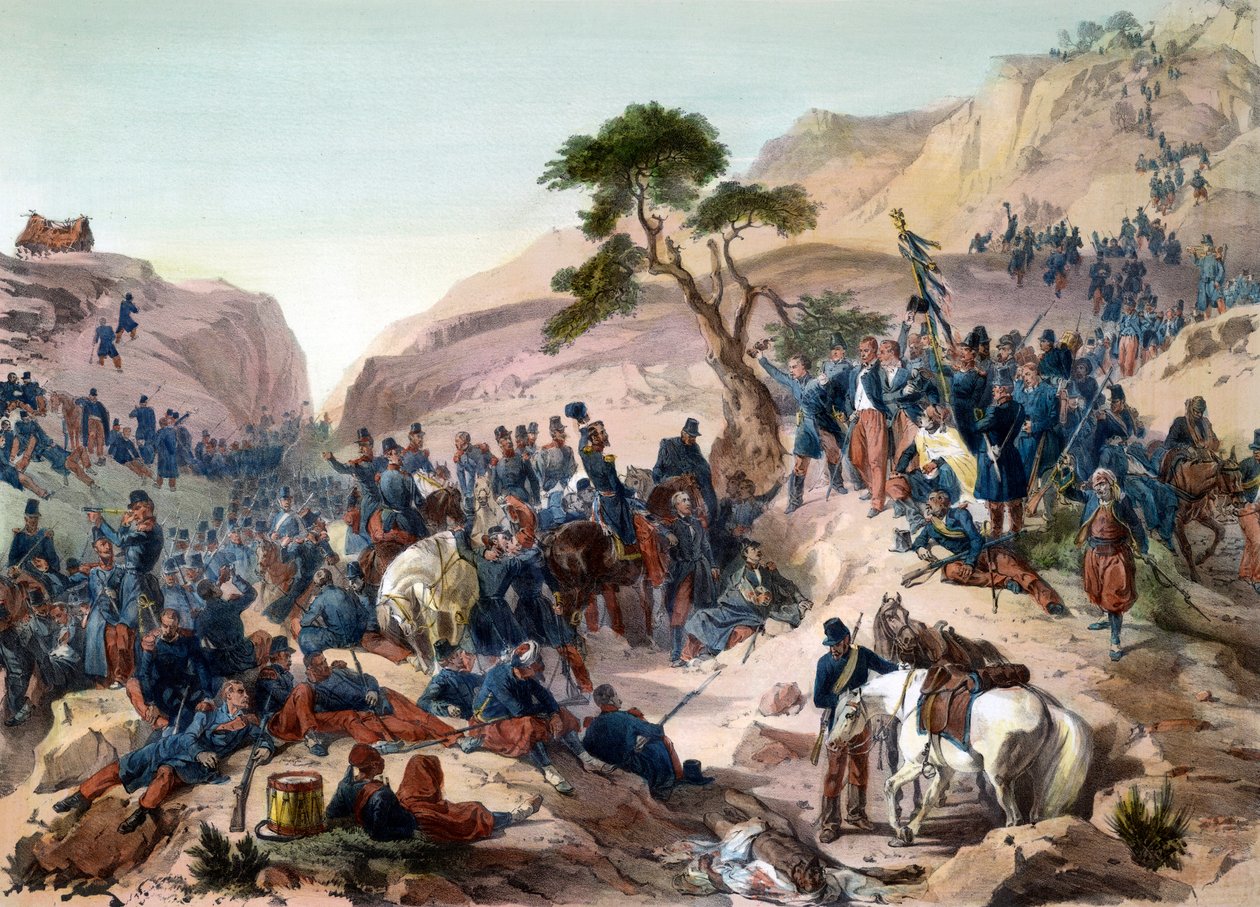 1840年のアルジェリア・コンケテのエピソード - ムーザイア峠の戦い（1840年） - オルレアン公がフランス軍の指揮を執る - フィリッポトーの彫刻 - 1日のムーザイア峠のテニア戦でフランス軍が勝利する 作： フェリックス・フィリポトー