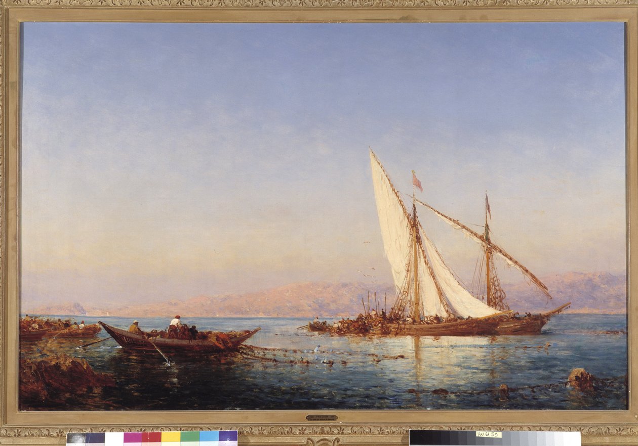 マルセイユでの釣り Felix Ziem (1821-1911) による絵画 1911 作： フェリックス・ジーム