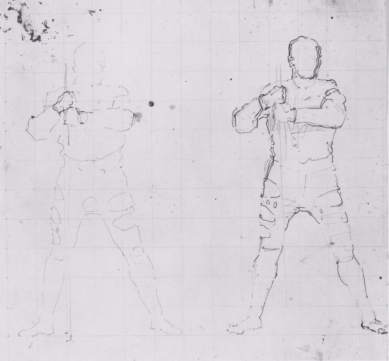 正面から立っている戦士 作： フェルディナンドホドラー