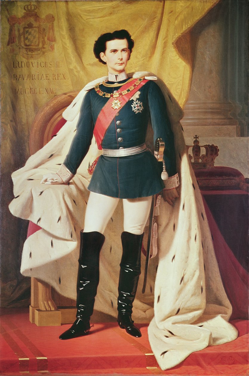 1865年に制服を着たバイエルンのルートヴィヒ2世（1845-86年）の肖像 作： フェルディナンドIIピロティー