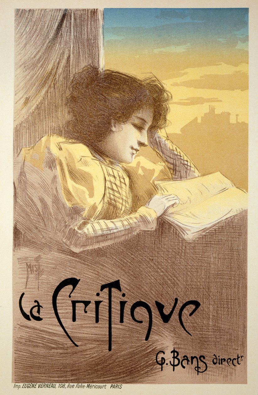 19世紀後半のポスター広告「La Critique」 作： フェルディナンド・ミスティ・ミフリーズ
