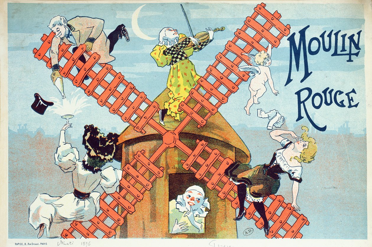 ムーランルージュのプログラムの表紙、1896年 作： フェルディナンド・ミスティ・ミフリーズ