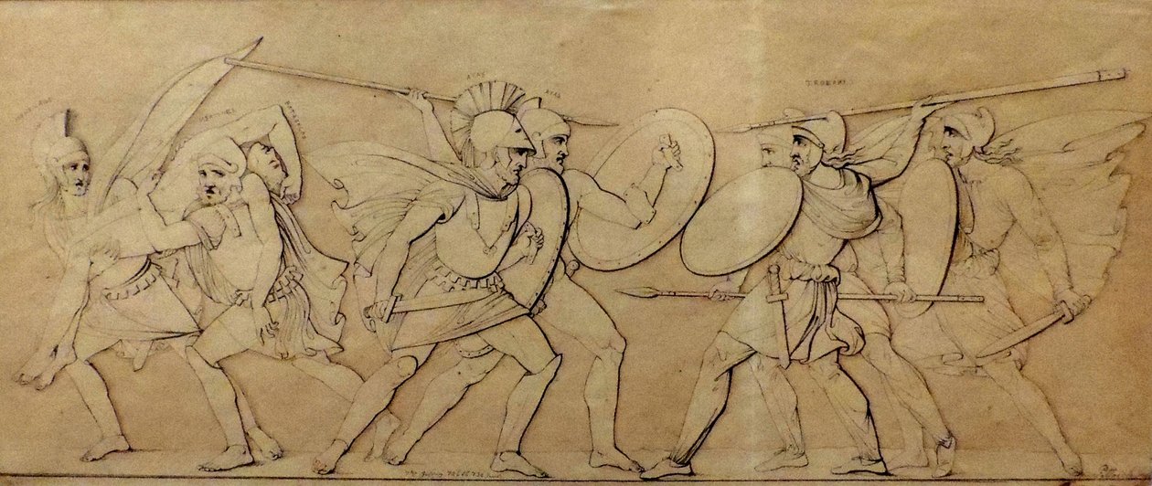 ギリシャ人とトロイの木馬の間の戦闘、救済のための研究 作： フェルディナンド・ペトリッヒ