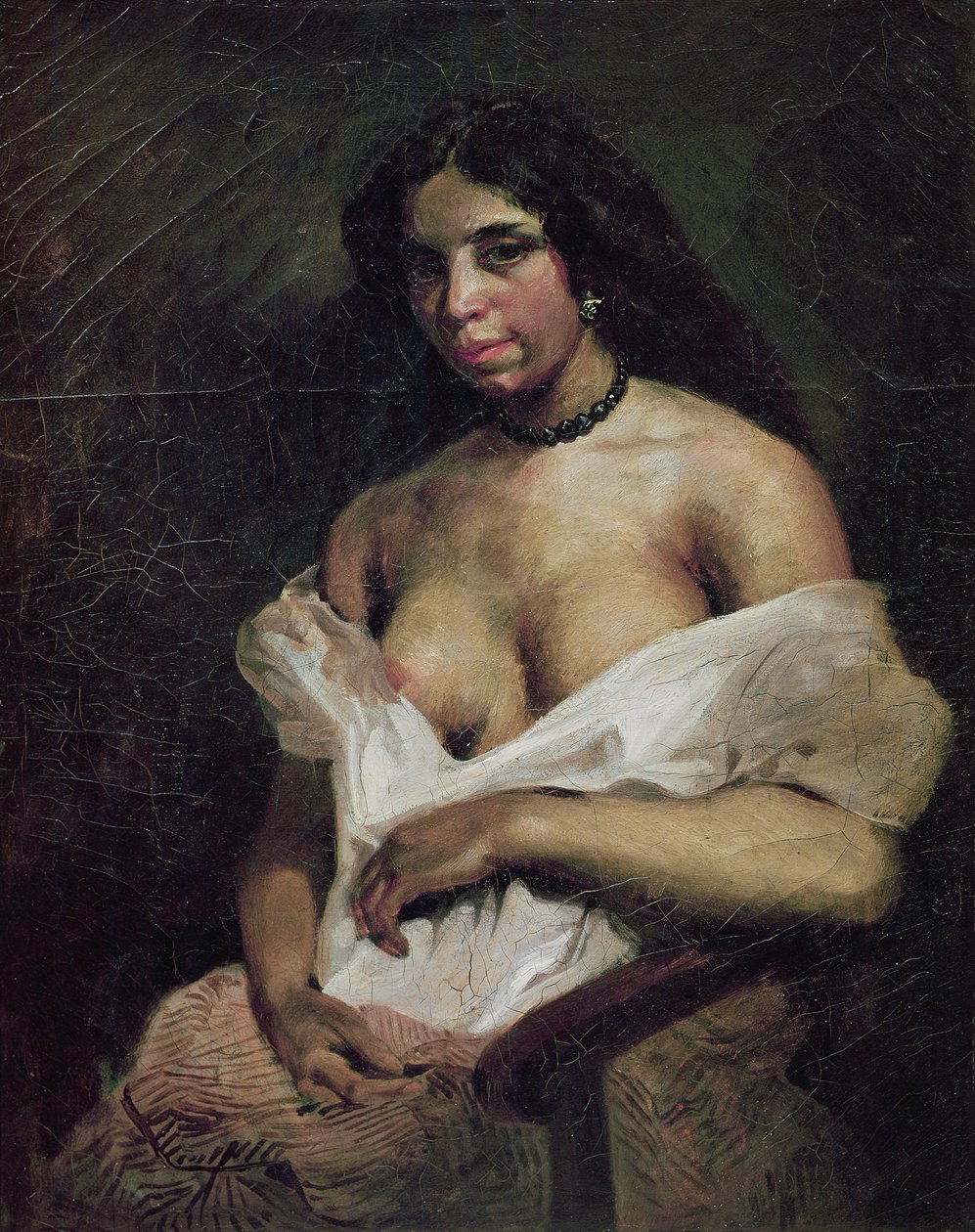 ムラートの女、1821年〜24年 作： フェルディナンド・ビクター・ユージン・ドラクロワ