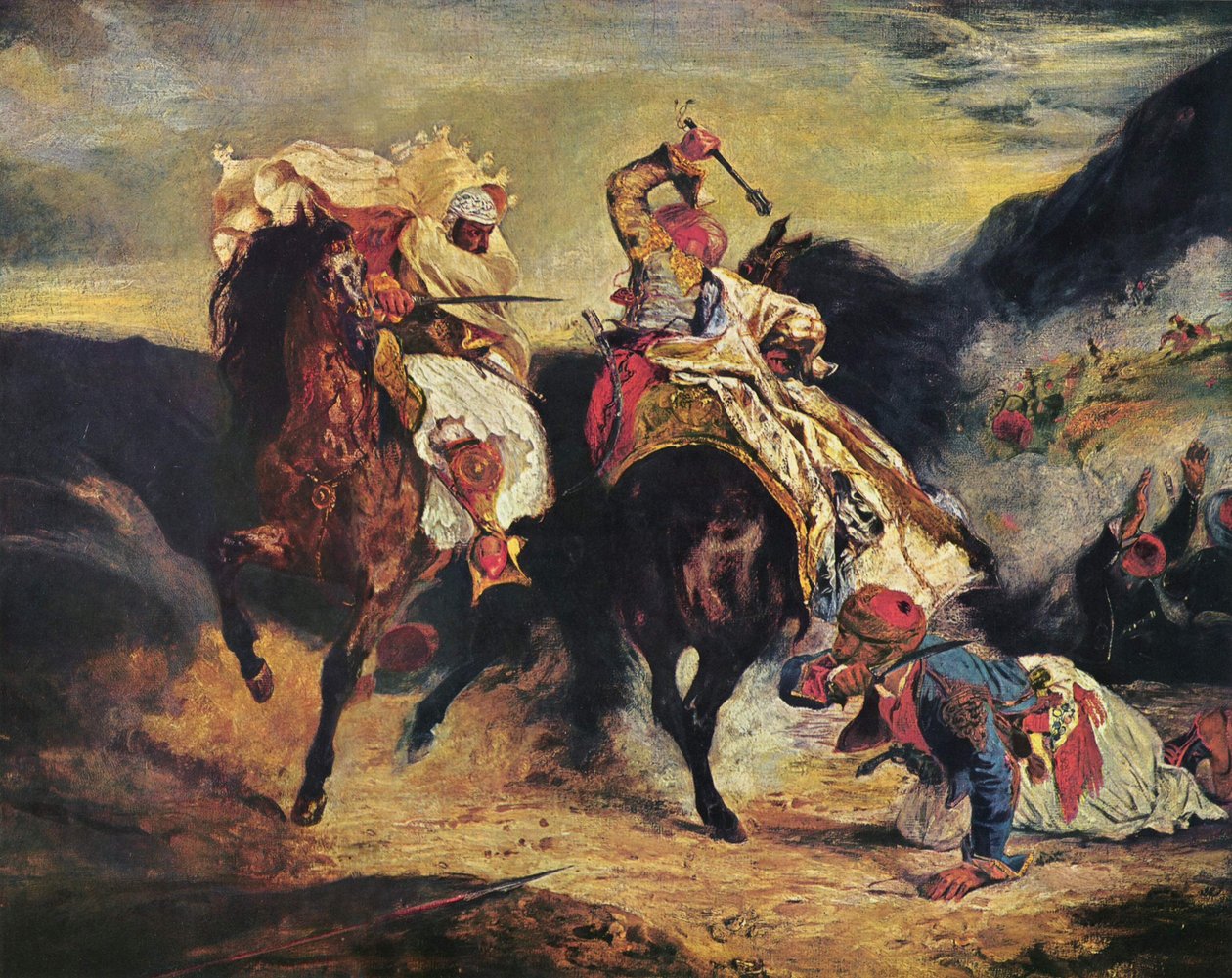 パシャとジャウルの戦い 作： フェルディナンド・ビクター・ユージン・ドラクロワ