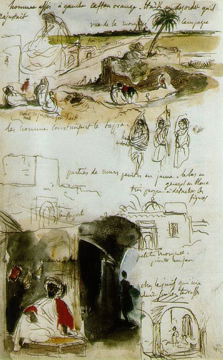 モロッコからのスケッチブック、1832 作： フェルディナンド・ビクター・ユージン・ドラクロワ