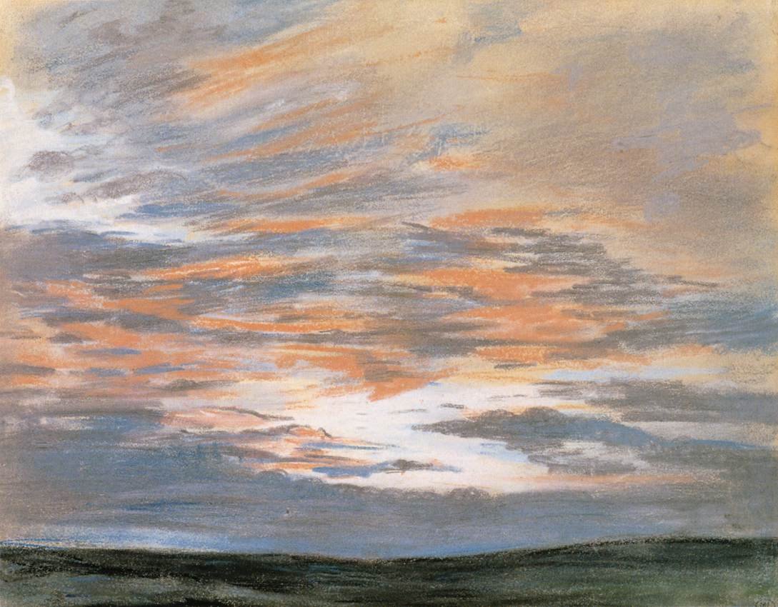 夕焼けの空の研究 作： フェルディナンド・ビクター・ユージン・ドラクロワ