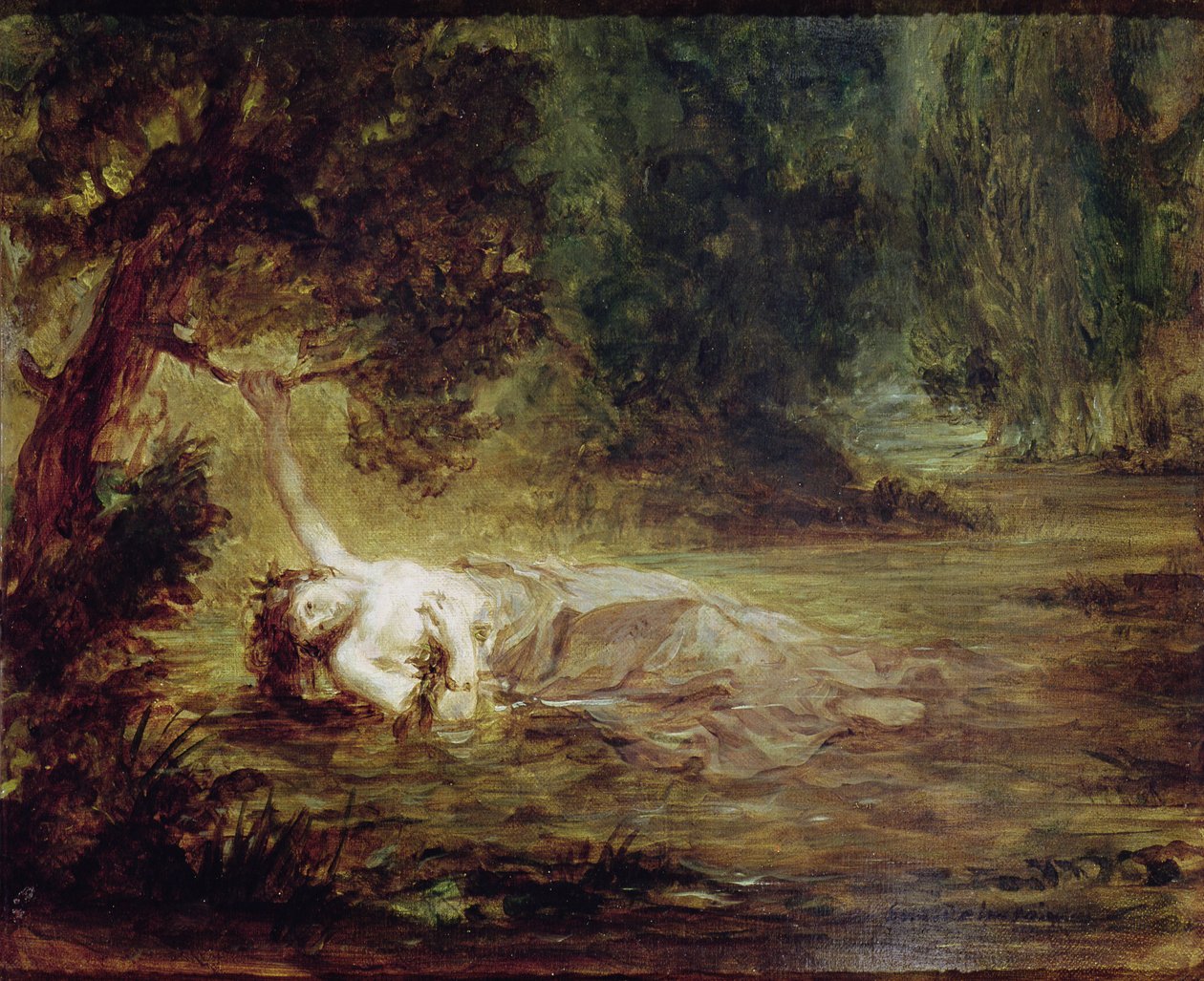オフィーリアの死、1838 作： フェルディナンド・ビクター・ユージン・ドラクロワ