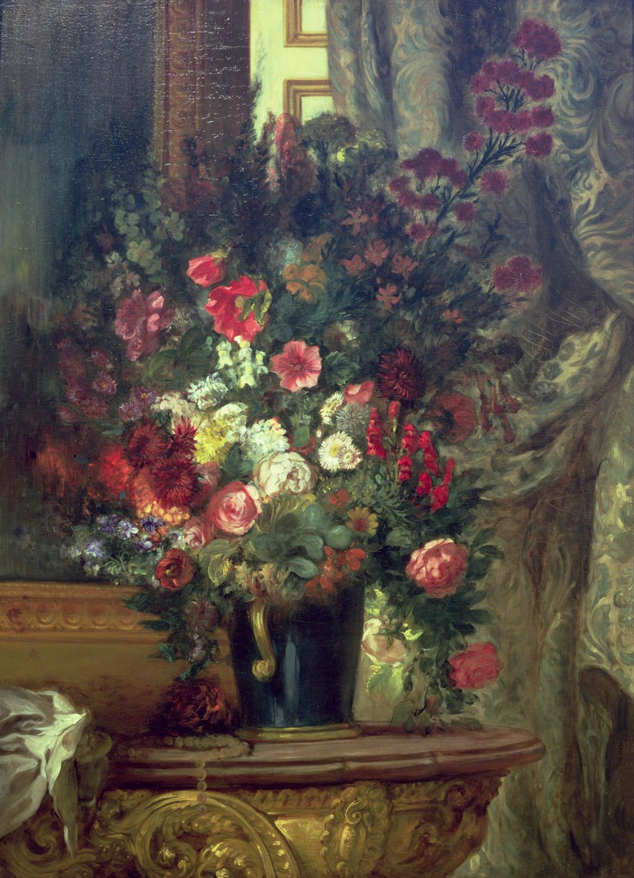 コンソール上の花瓶、1848年〜49年 作： フェルディナンド・ビクター・ユージン・ドラクロワ