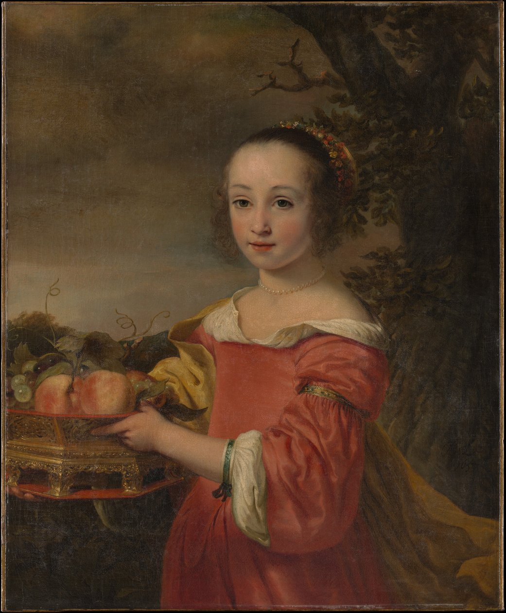 果物籠を持つペトロネラ・エリアス（1648-1667年 作： フェルディナンド・ボル