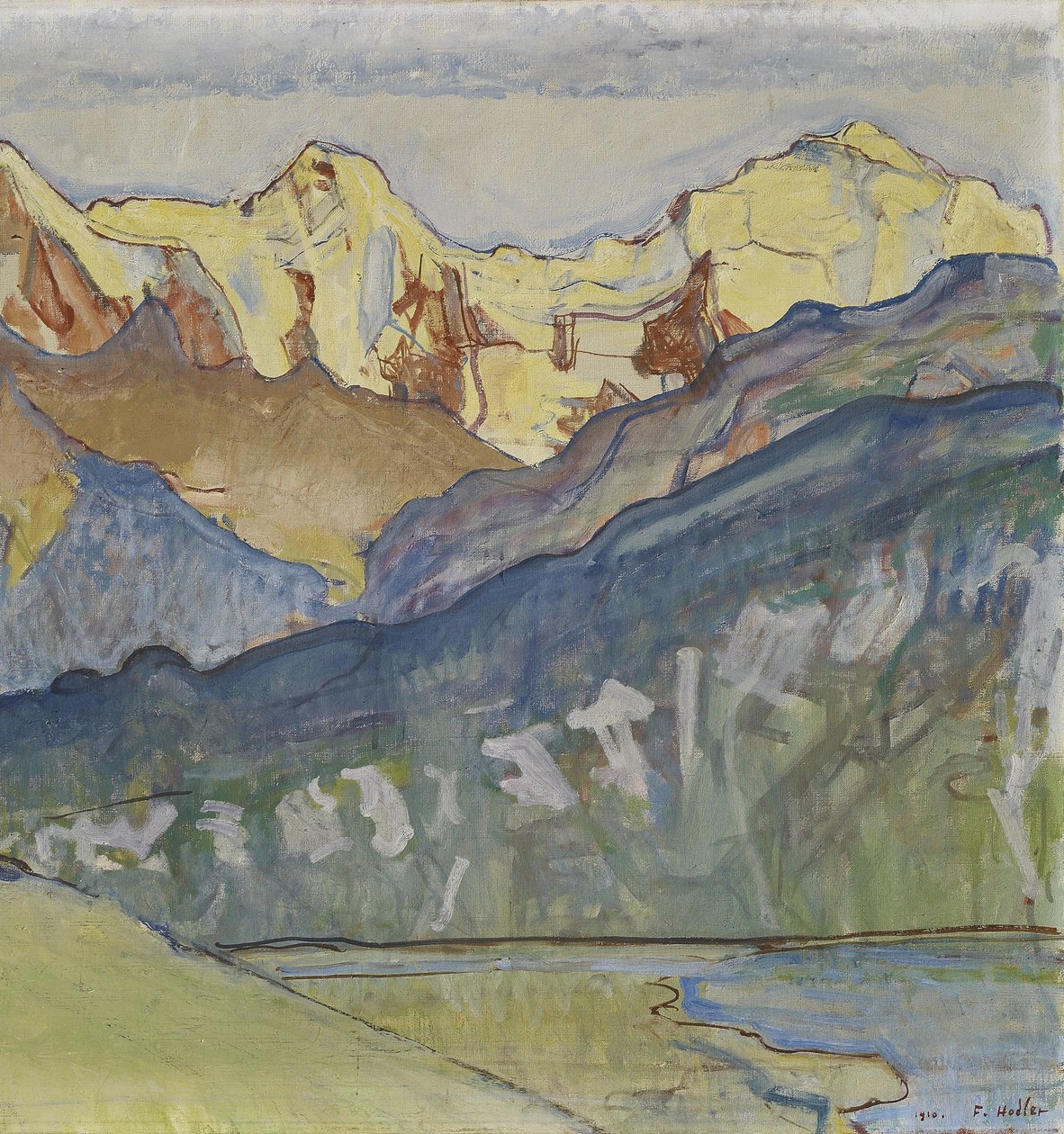 BeatenbergのEiger、Mönch、Jungfrau 作： フェルディナンドホドラー