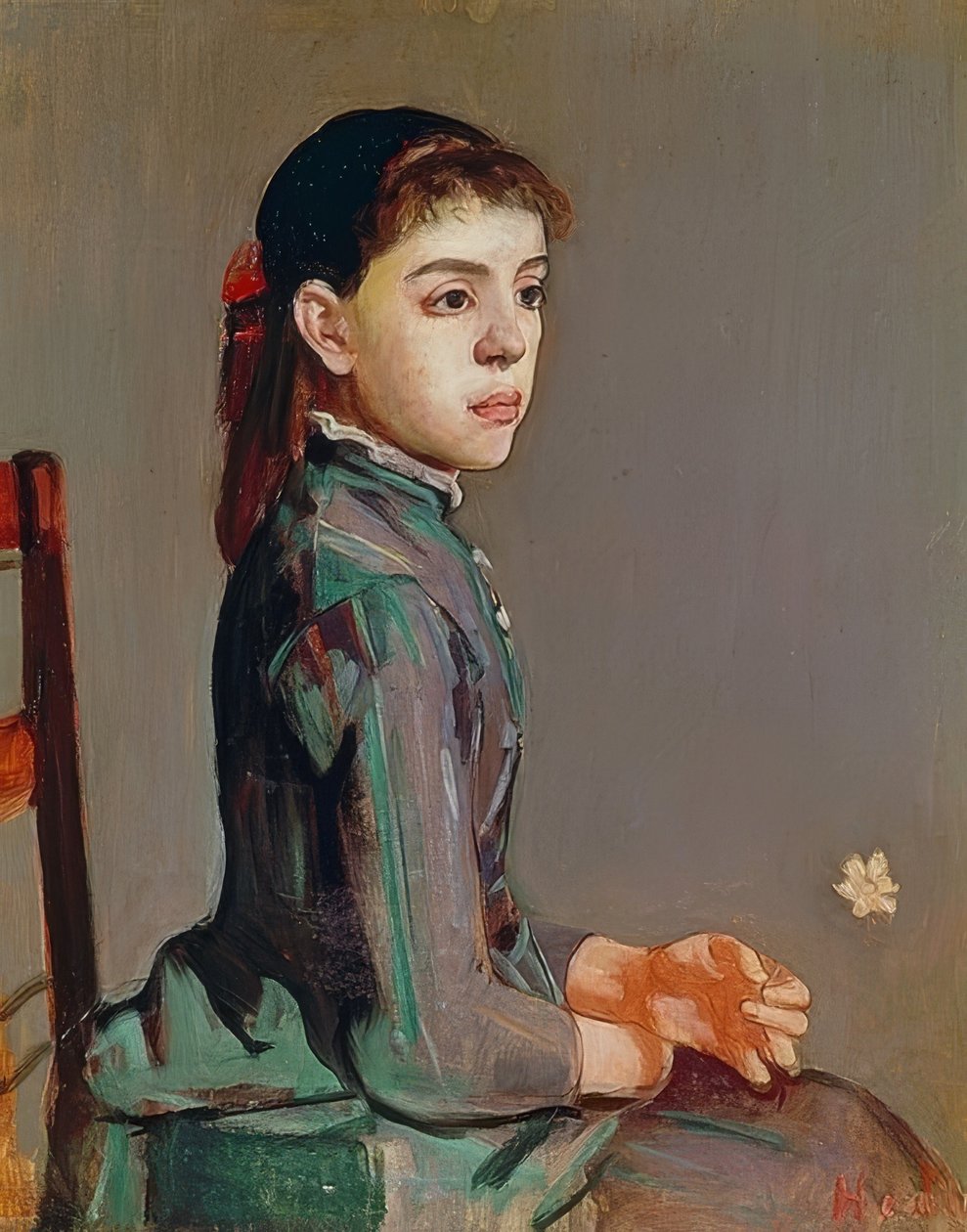若い女の子-ルイーズDuchosal。 1885 作： フェルディナンドホドラー