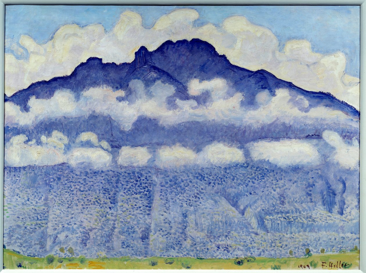 Schynige platte（スイス・アルプス、オーバーランドの山の風景）。フェルディナンド・ホドラー（1833-1918）の絵画 Ec.フォローしてください。 作： フェルディナンドホドラー
